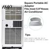 Universal Portable AC Connector 5.9 Inch Exhaust Hose Adapter Square to Easy Install Round Vent for Mobile Air Conditioner, Replacement Coupler
