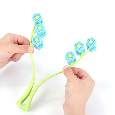 Инструмент для лифтинга лица V-образной формы в виде цветка, двойные клипсы, ролик для формирования лица, пластиковый массажер для лица для подтяжки и скульптурирования кожи