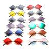 Fashion Small Quadrilateral Frame Metal Diamond Shape Sun Glasses Women's Sunglasses Men's Shades