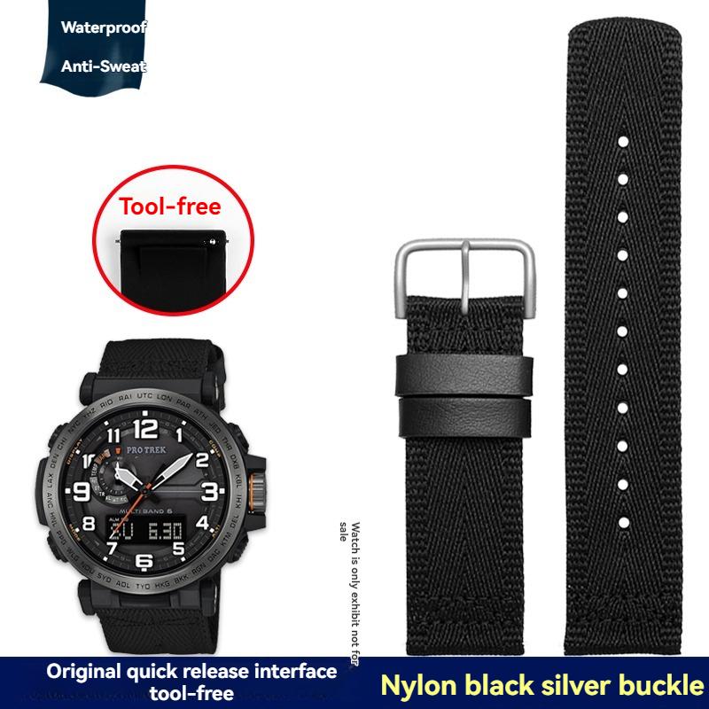 Для серии Casio PROTREK PRW-60/61/70Y/50/30 наручные ремешки для активного отдыха и альпинизма из силикона и нейлона мужские модифицированные аксессуары