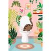 Watercolor Cute Kittens Potted Plant Canvas Print Cartoon Green Plants Animals Wall Art Postes for Modern Living Room Home Decor