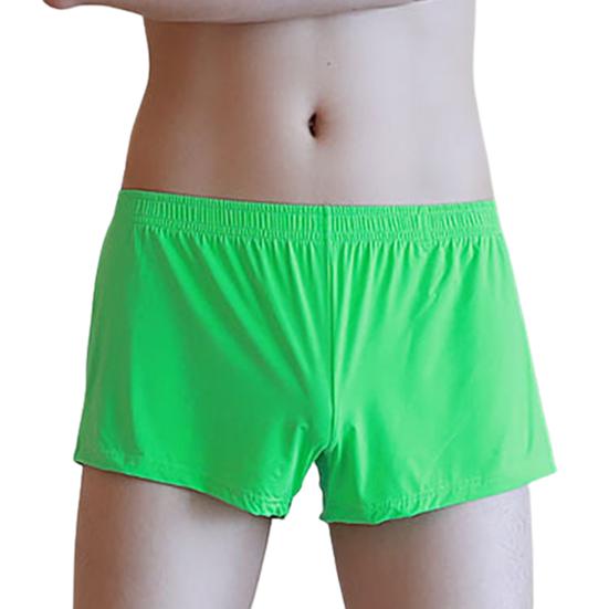 Soutong Loose Men Underpants Comfortable Ice Silk Stretchable Comfort Boxer Brief for Home