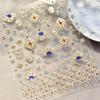Bohemian Pattern Colorful Love Moon Pearl Crystal Rhinestone 5D Nail Art Sticker Self Adhesive Decoration Manicure Decal