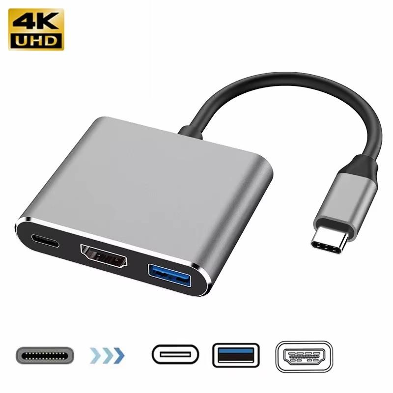 Кабель-конвертер USB Type C на HDTV 3 в 1 Кабель-адаптер USB Type C на HDMI-совместимый для ноутбуков Samsung Huawei Xiaomi Macbook