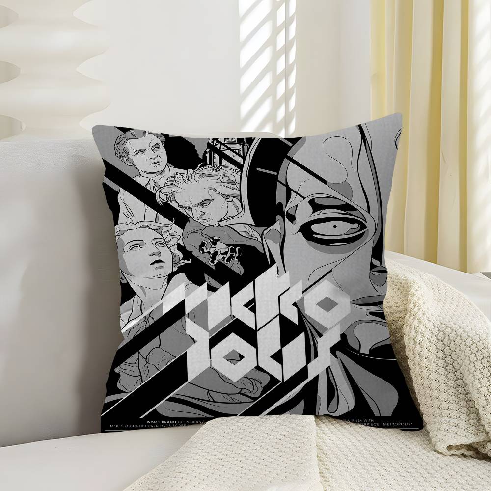 Vintage s Metropolis Movie Pillow Gifts Home Office Furnishings Bedroom Sofa Car Cushion Cover case xcm