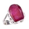 Red Ruby(Simulated) Gemstone Handmade 925 Sterling Silver Gift Ring S.7.5 m3N67