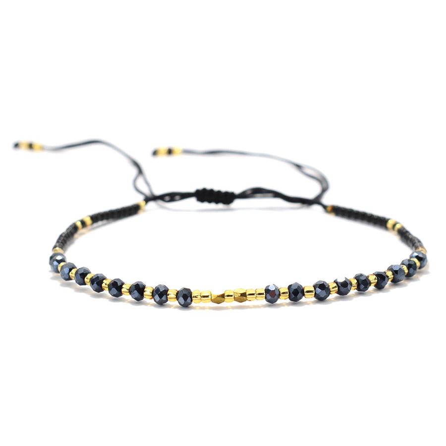 Стеклянный хрустальный бисер изысканный маленький браслет женский рисовый бисер нить ручная работа пара счастливая ручная веревка для подруг