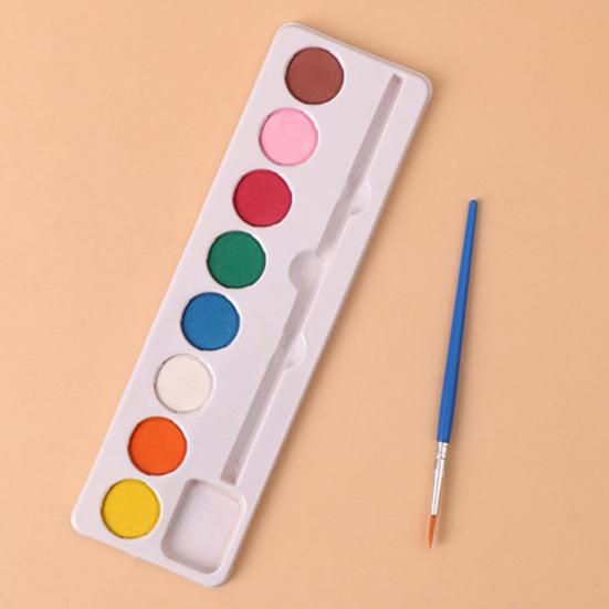 Набор из 10 шт. акварельных красок для детей, 8 цветов, акварельные краски с кисточкой, смываемые краски, художественные принадлежности для школы, класса, путешествий