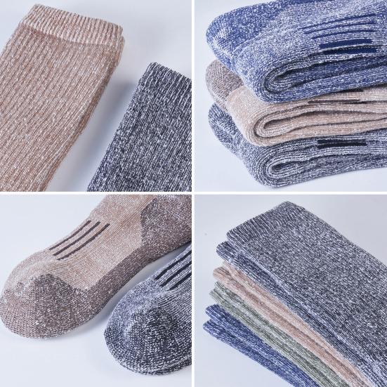 1 пара зимних носков унисекс, шерстяные носки с высоким голенищем для походов, спорта, машинная стирка, сохраняющие тепло, нескользящие, повседневные чулки