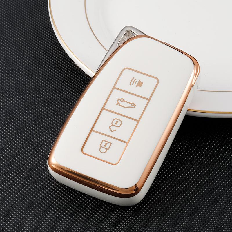 Golden-edged TPU Car Remote Key Cover Case Shell Fob For Lexus NX GS RX IS ES GX LX RC IS UX 200 250 260 300 350 LS 450H 300H Car Accessories