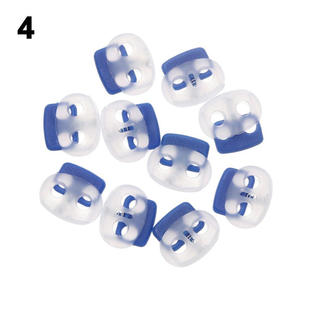 Quality Double Holes 4mm Hole Plastic Stopper Apparel Shoelace Button Toggle Clip Cord Lock Bean