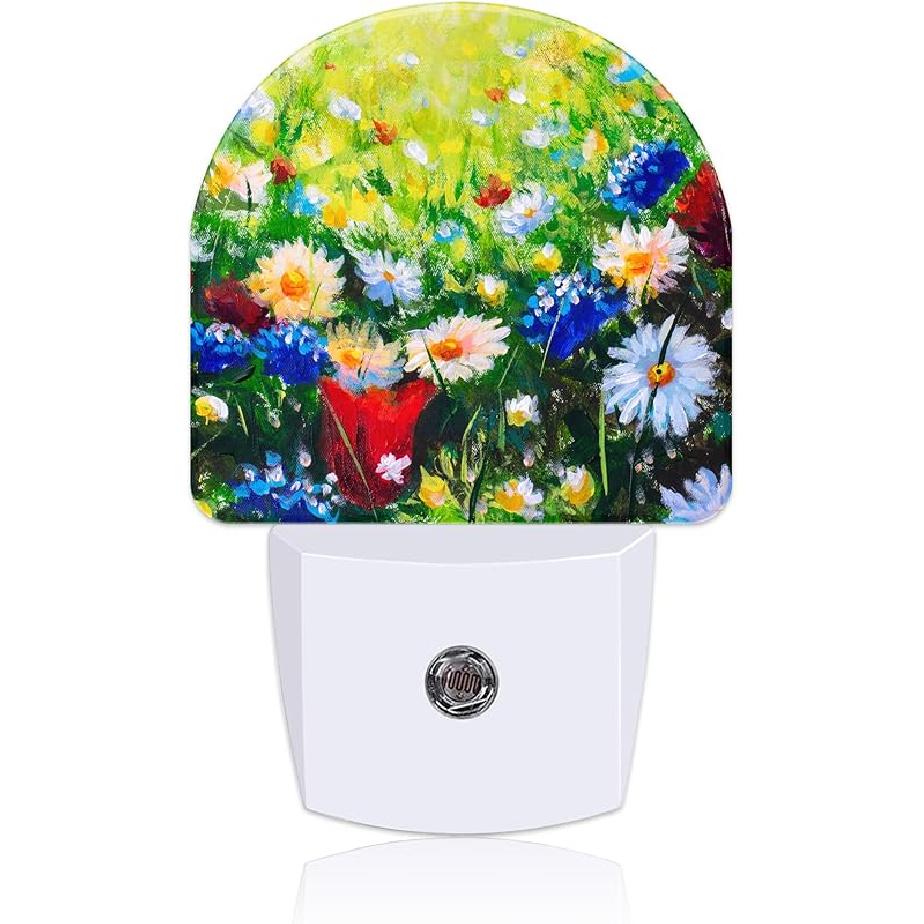 Watercolor Christmas Tree Night Light for Kids, LED Night Light Plug into Wall with Dusk to Dawn Sensor for Girls Boys Women Men Room Decor, Hallway,