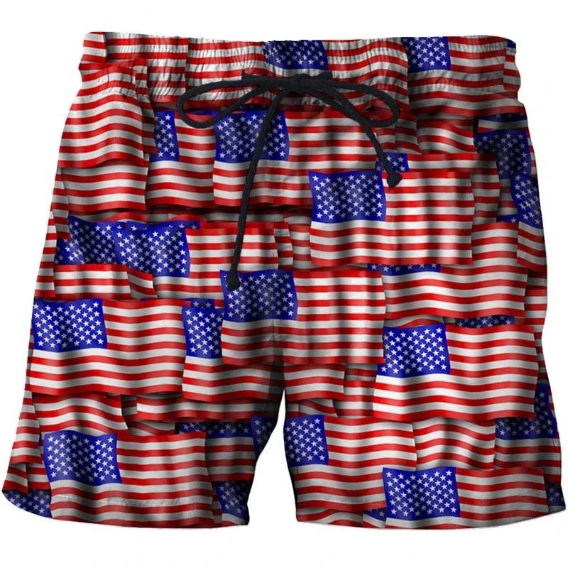 USA United States America Flag Boxing Muay Thai Kickboxing Shorts 3D Print Fighting Training Unisex Men Women Quick Dry Fitness Gym Sport Workout