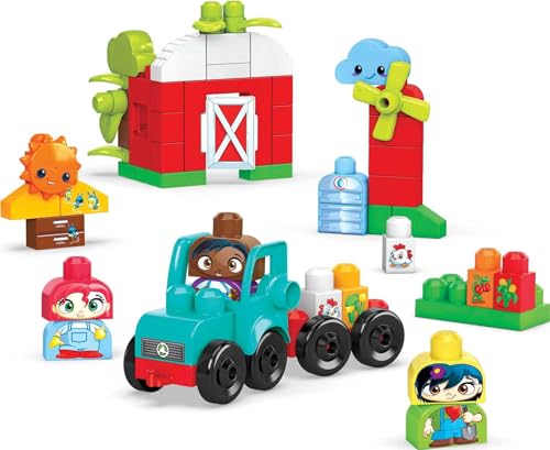 Набор Mega Bloks Зеленый Город Пчела и Фермерский Трактор (51 штука) для детей от 1 года, HDL07