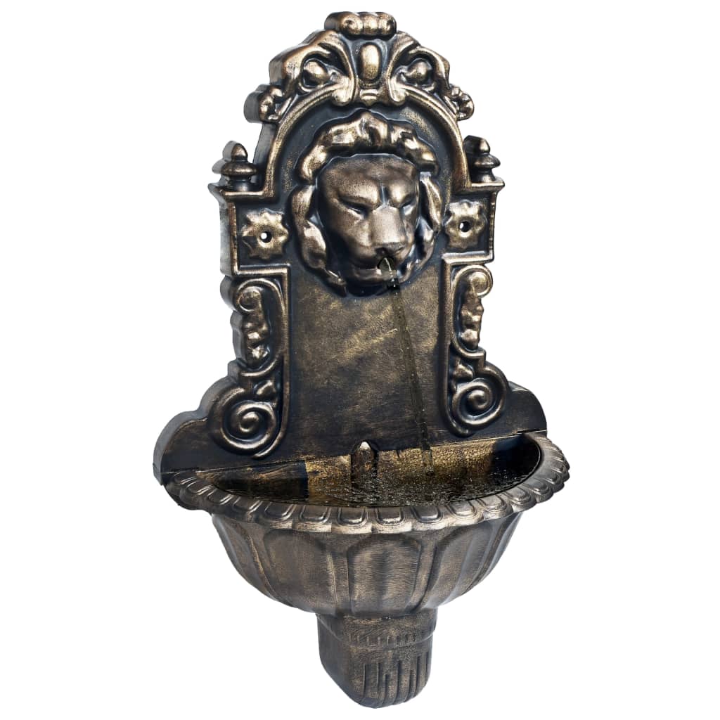 vidaXL Wandbrunnen Löwenkopf Design Bronze