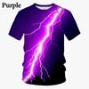 Fashion Lightning Pattern T Shirts Summer Trend Streetwear 3D Printed T-shirts Casual O Neck Short Sleeve Oversized Mens Tees