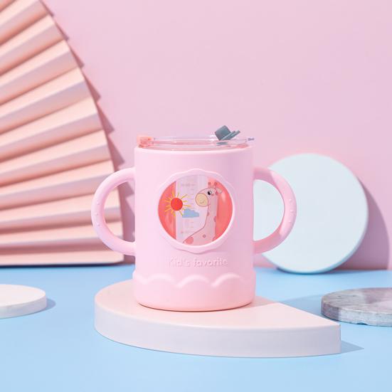 250 мл чашка-непроливайка с двойной ручкой, портативная детская соломенная чашка с защитой от ожогов для дома