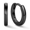 Серьги-кольца для серег-колец для постоянного внутреннего диаметра аксессуары [ChicSilver] женские, мужские, носимые, черные, маленькие, 16 мм, простые,