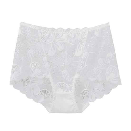 Women Briefs Breathable Elastic Hollow Out High Waist Trendy Inside Wearing Cotton Lace Stitching Ladies Briefs