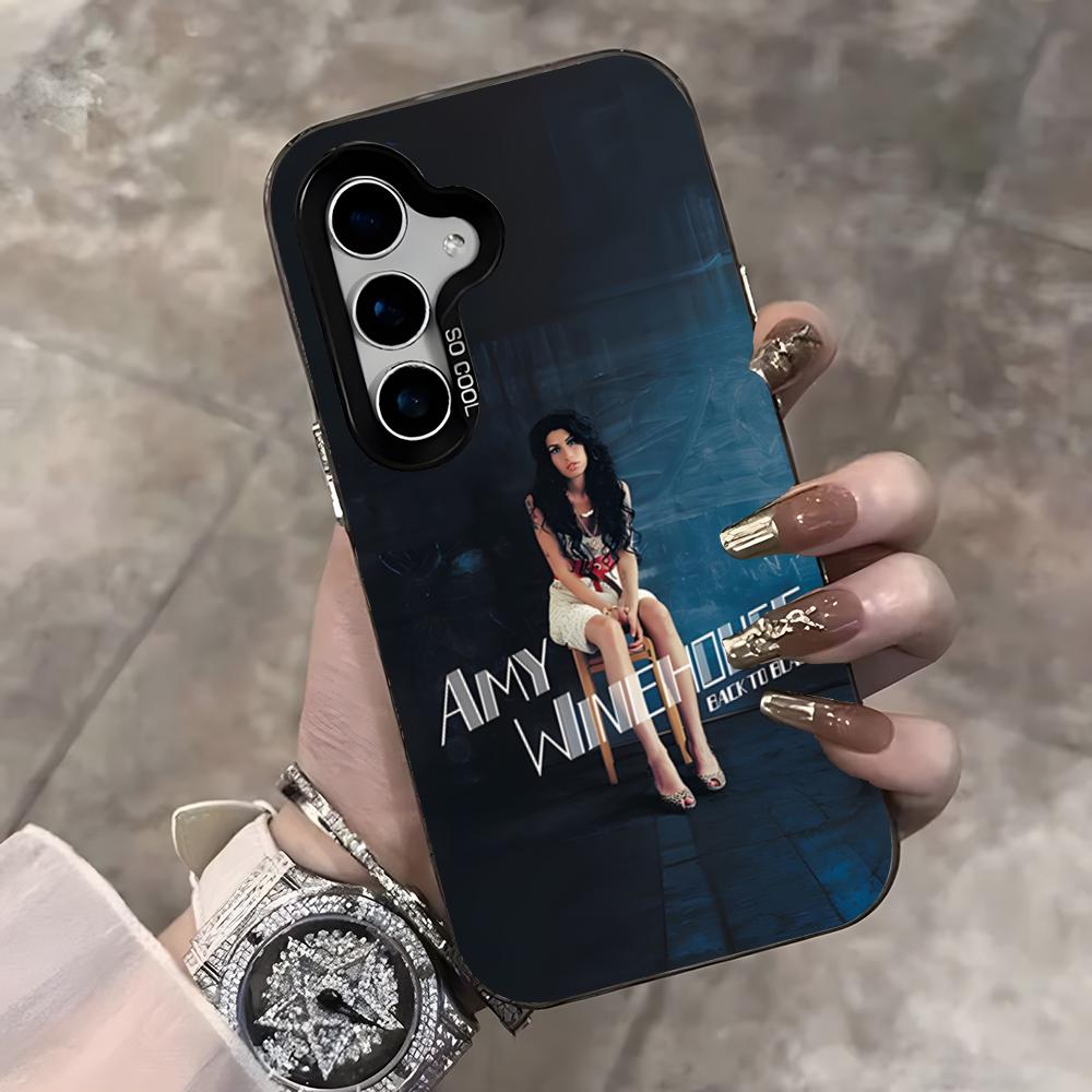 Чехол для телефона Amy Winehouse для Samsung S25 Ultra S23 S22 S21 S20 Ultra Plus S24 Fe A54 A55 Цвет Серебряный Чехол