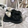 Маленькие кожаные туфли в британском стиле женские весна-осень 2025 новые на платформе, толстой подошве, увеличивающие рост, японские jk Мэри Джейн с большим носком, одинарные туфли