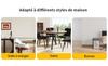 Round Dining Table (80×80×75cm), Coffee Table for 4, Suitable for Dining Room, Living Room, Metal Table Legs, Walnut-colored Desk and Black Legs
