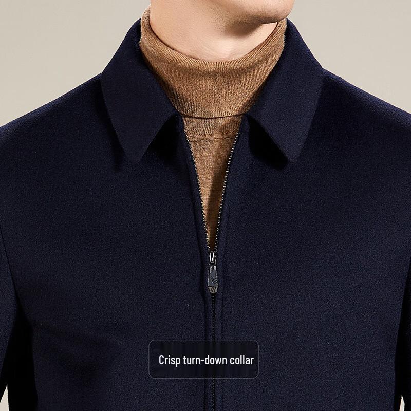 Antonio Men's Classic Wool Blend Overcoat with Removable Cashmere Liner