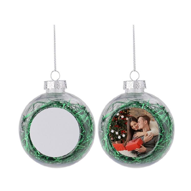 8cm Clear Blank Ball Pendant Sublimation Christmas Ornament Pendant for Transfer Printing DIY Party Tree Home Decors