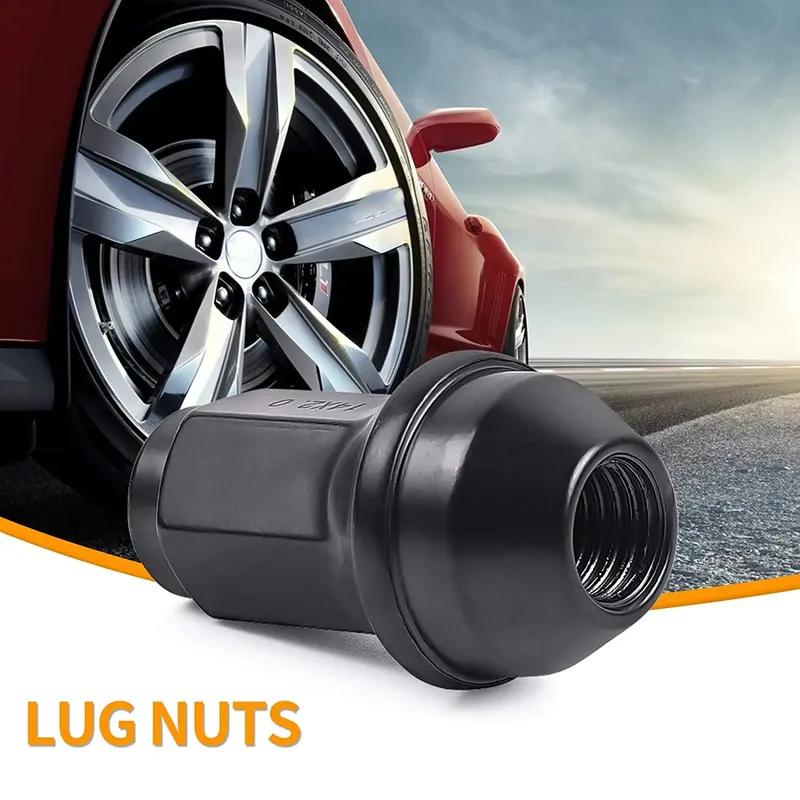 MIKKUPPA 24pcs M14x2.0 Lug Nuts Set Black 13/16 Hex 60° Conical Seat Wheel Nuts for Car SUV Truck Rims Replacement Durable Steel