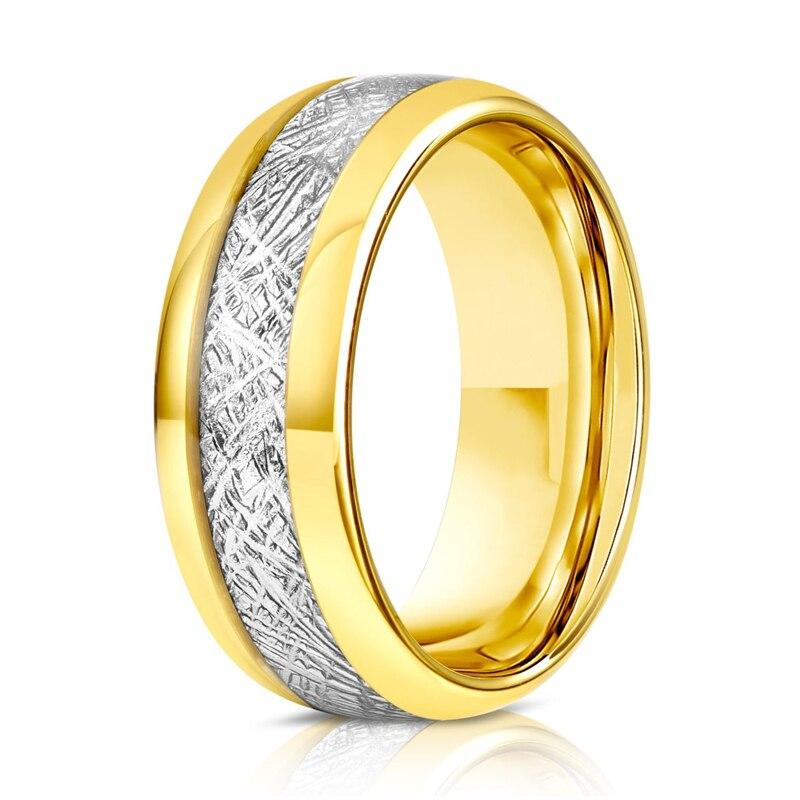 Мужские кольца из нержавеющей стали 8 мм, синее, красное, с радужной канавкой, кольцо со скошенными краями, кольцо из углеродного волокна, мужское обручальное кольцо, ювелирные изделия