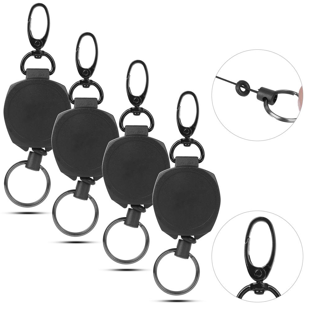 4 шт., походный кемпинг, анти-потерянный выдвижной брелок для ключей, противоугонный, безопасный, растягивающийся брелок