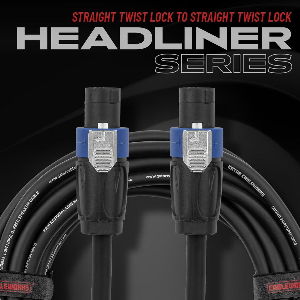 Cableworks от Gator Cases Cableworks Акустический кабель Headliner Series (25 футов Speakon/Speakon) GCWH-SPK-25-2TL []