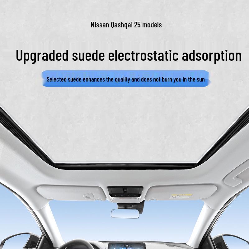 Compatible with Nissan Qashqai 25 Models: Opaque Sunroof Sunshade for Heat Insulation, Sun Protection, and Privacy.