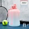 Liter Sports Water Bottle With Straw Large Capacity Fitness With Scale Gradient Kettle Outdoor Plastic Portable Water Bottle