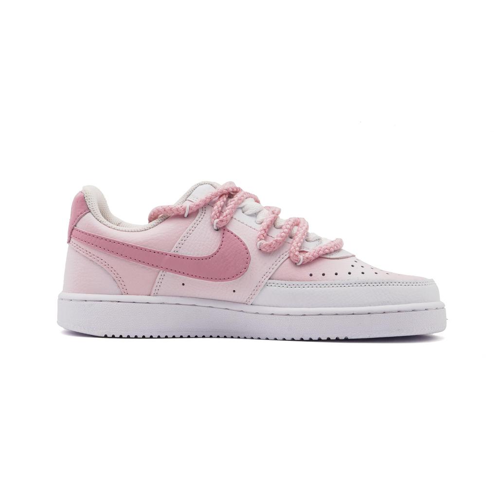 Nike Court Vision Abrasion Resistant Low top Skateboard Shoes Unisex Pink White DH2987-002(Team1393-)