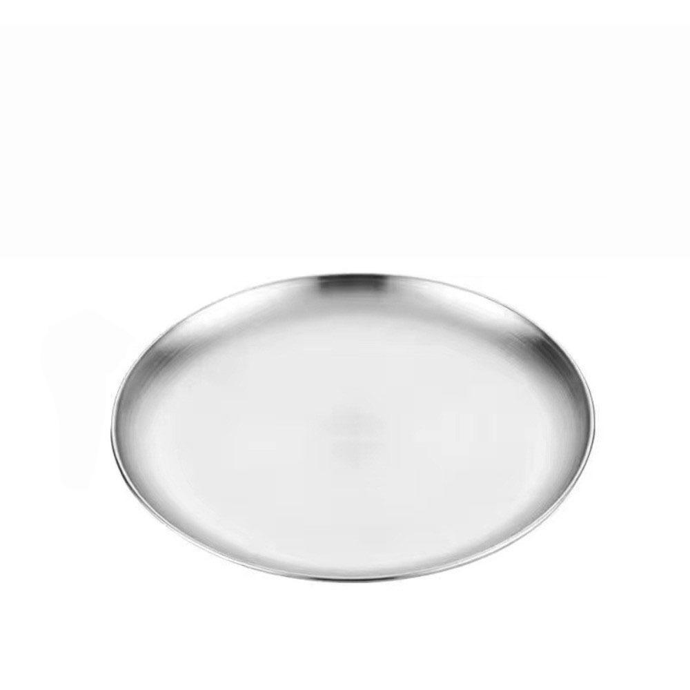 Gold Silver Food Plate Korean Dining Plate Decorative Metal Tray  Dinner