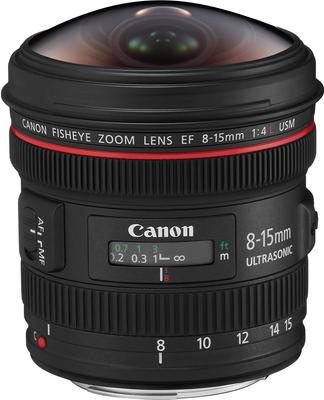 Canon Сверхширокоугольный зум-объектив F4L Рыбий глаз USM Совместимый с полнокадровым EF8-15мм