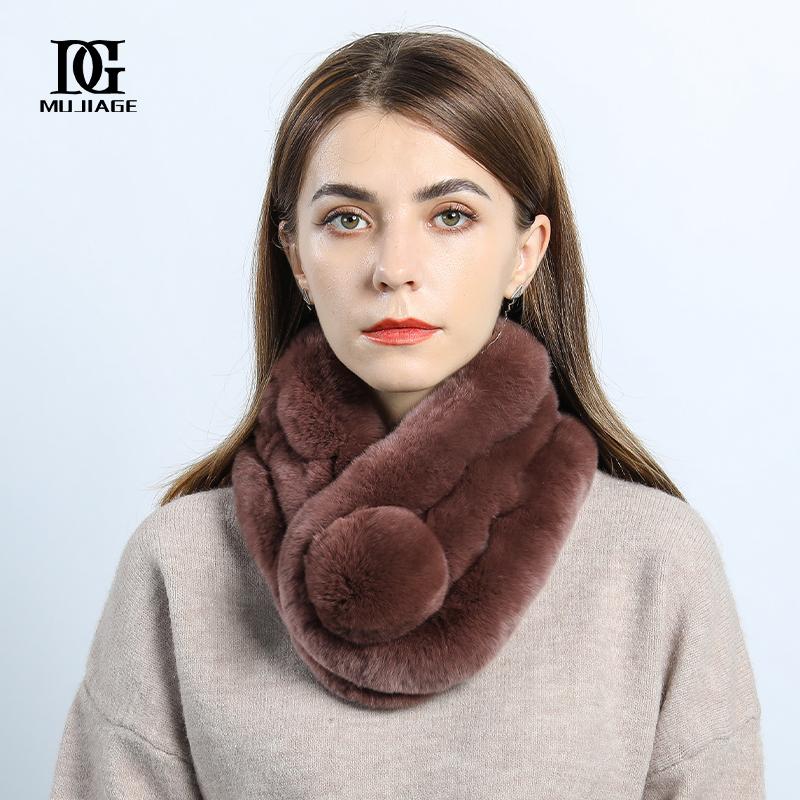 Rabbit Fur Scarf Neck Women's Winter Korean Version Thickened Versatile Winter Double Sided Rex Rabbit Fur Fur Scarf Neck