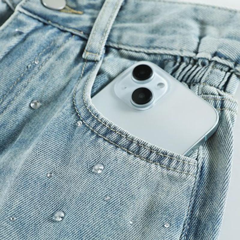 Летние подвернутые джинсовые шорты, женская мода, универсальные, горячие, ромбовидные, свободные, с высокой талией, широкие шорты