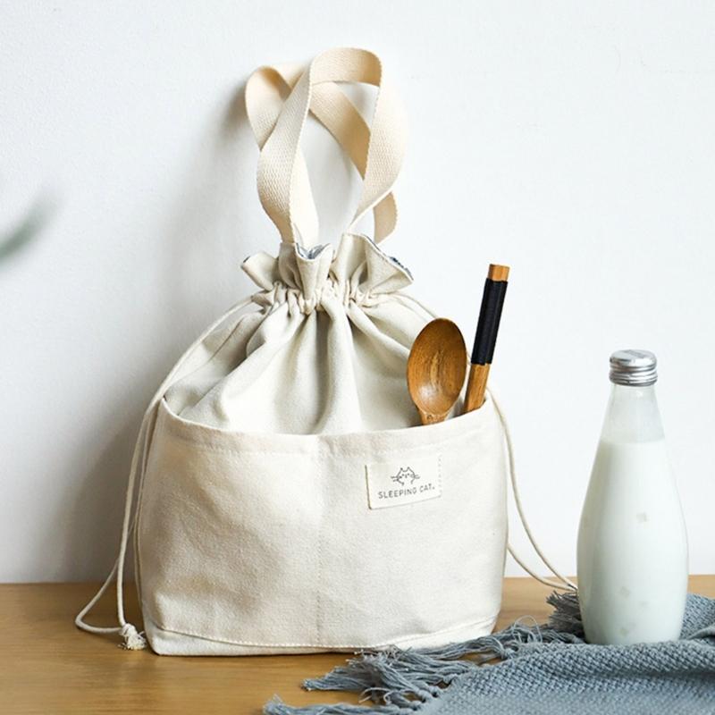 Утолщенный алюминиевый термо-бенто бокс-тоут, стильная и прочная холщовая сумка для ланча, стильная для пикников и путешествий