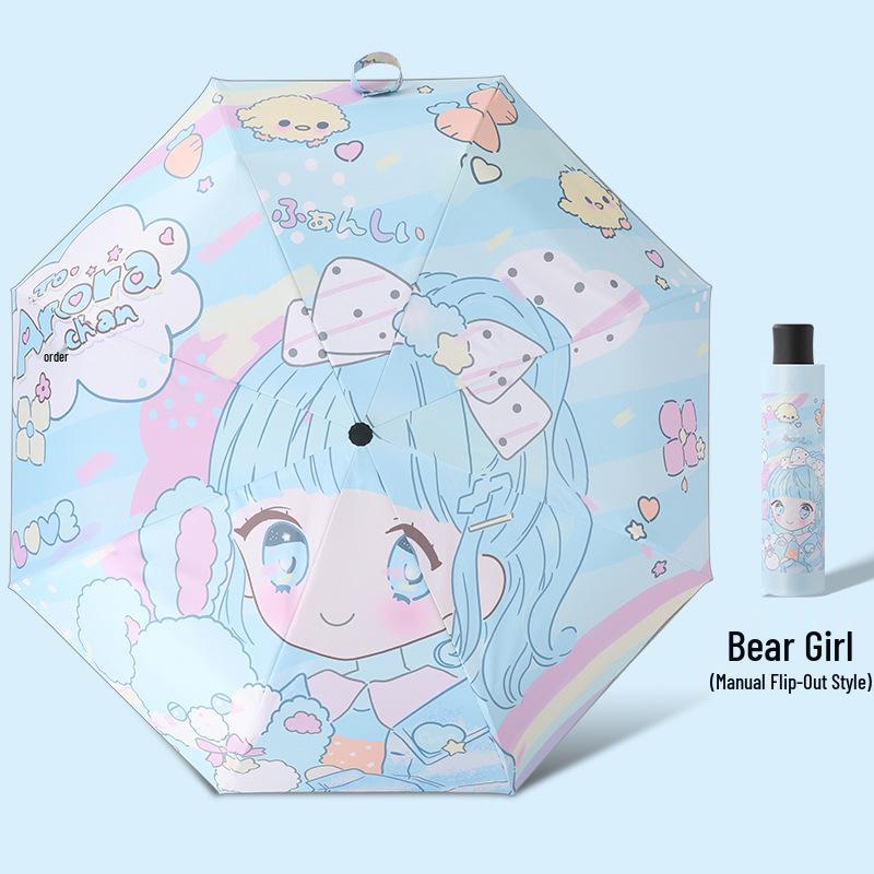 Children's Cartoon Fully Automatic Safety Umbrella: Rain or Shine, Reflective, Foldable, Anti-Rebound Design