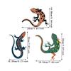 3Pcs Metal Gecko Wall Art Hanging Ornaments Creative Home Decor Iron Decorations for Patio