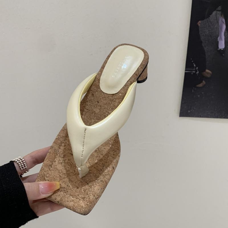 Мода Bailamos Летние Новые Женские Шлепанцы Низкий Каблук Шлепки На Липучке Пляжные Шлепанцы Квадратные К Туфлям Мягкие Сандалии Mujer