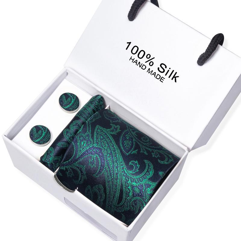 Мужской деловой галстук, квадратный шарф, подарочная коробка, полосатый простой костюм, рубашка, галстук, черный подарочный набор в коробке