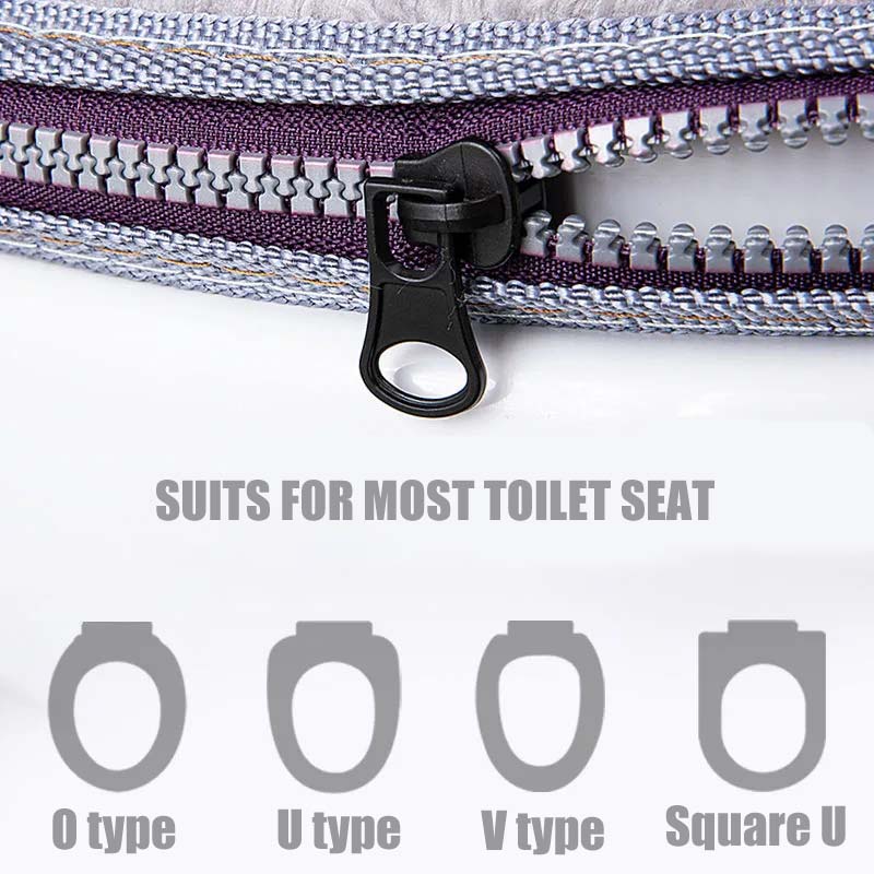 Washable Toilet Seat Cushion Household Four Seasons Universal Breathable Zipper Toilet Seat Cover Cute Cartoon Bathroom Toilet Seats Pads with Handle