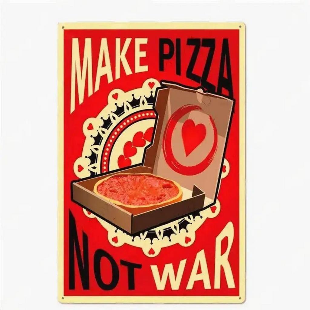 Отличная еда Лучшая домашняя пицца здесь Металлические жестяные таблички Настенные постеры Тарелка Настенный декор для баров Мужская пещера Кафе Клубы Гараж Ретро