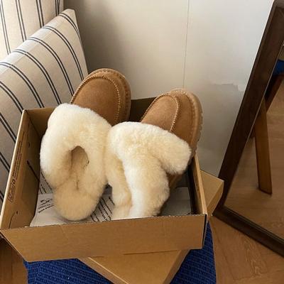 2025 осень и зима новые тапочки Мао Мао женские носят мех интегрированный домашний бесшумный розовый повседневный универсальный тапочки Мао