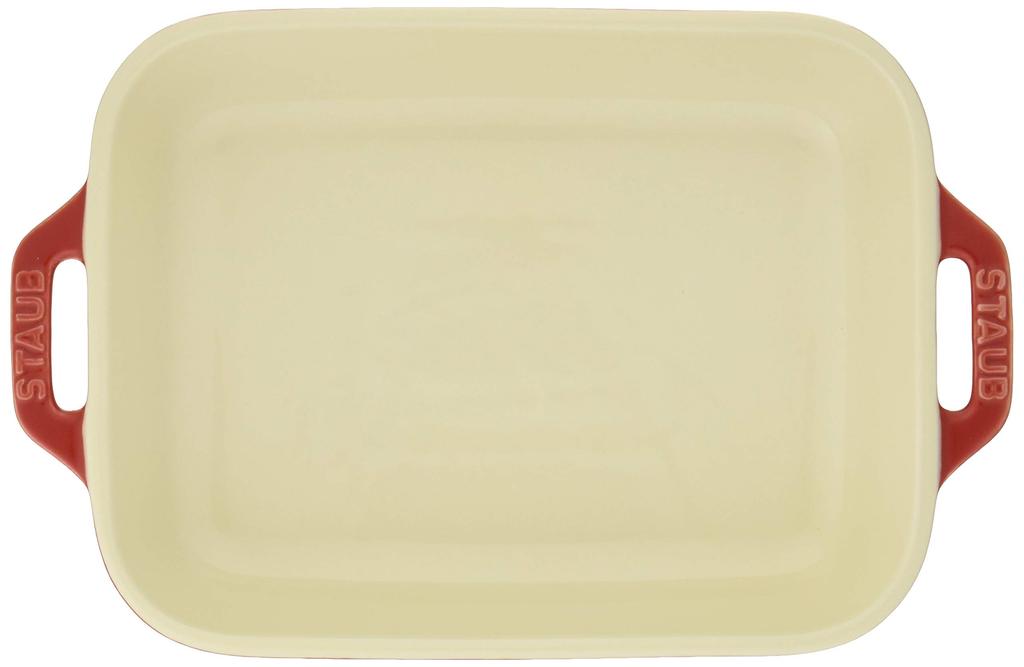 Staub Dish Cherry 20 X Ceramic Gratin Dish Oven Microwave Safe Japanese Dish "Rectangular 16cm" [Authorized Product] 40508-585