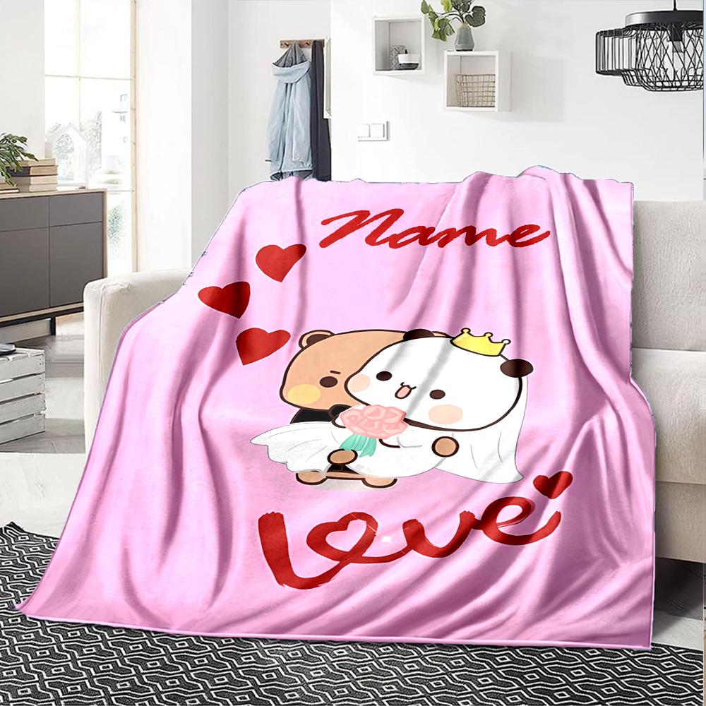 Customiz Name Personality Bubu Dudu Blanket Soft &Warm Sofa Office Bed Travel Lunch Break Blanket, Gift Suitable for All Seasons