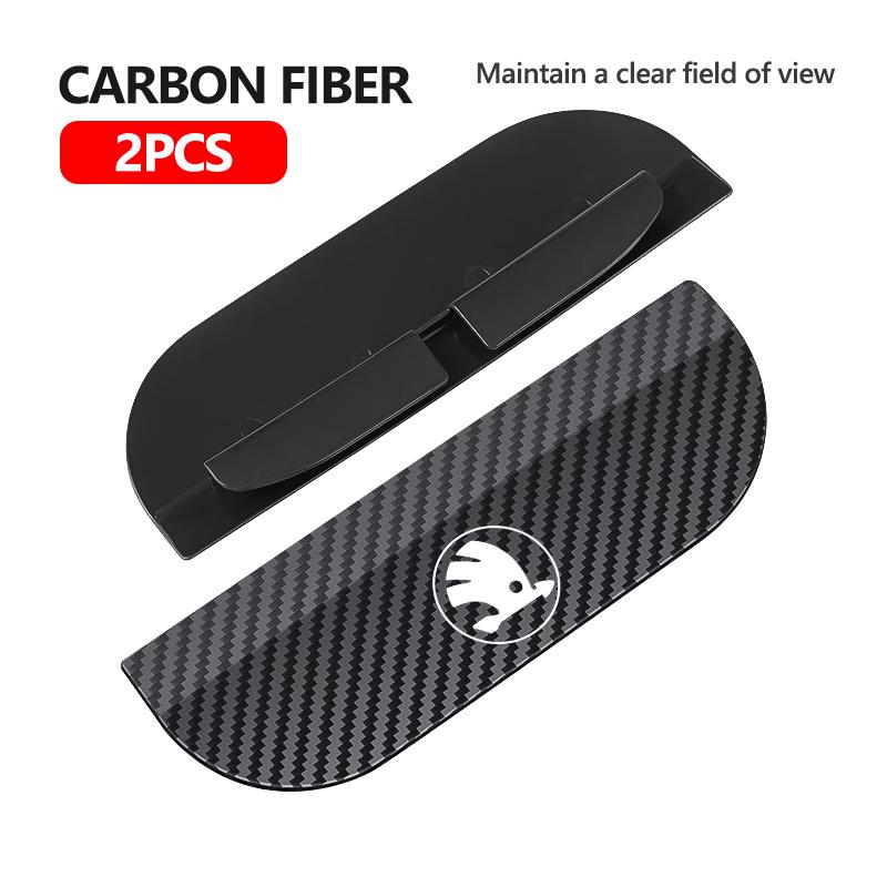Detachable Car Rearview Mirror Rain Eyebrow Carbon Fiber Sun Visor For Skoda Fabia 1 2 Octavia a7 RS Superb Rapid Yeti Karoq VE6